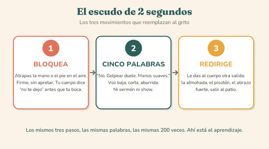 El escudo de 2 segundos: bloquear, cinco palabras, redirigir